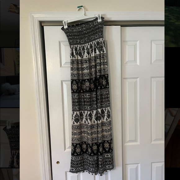 Printed light weight maxi strapless dress - Picture 2 of 5